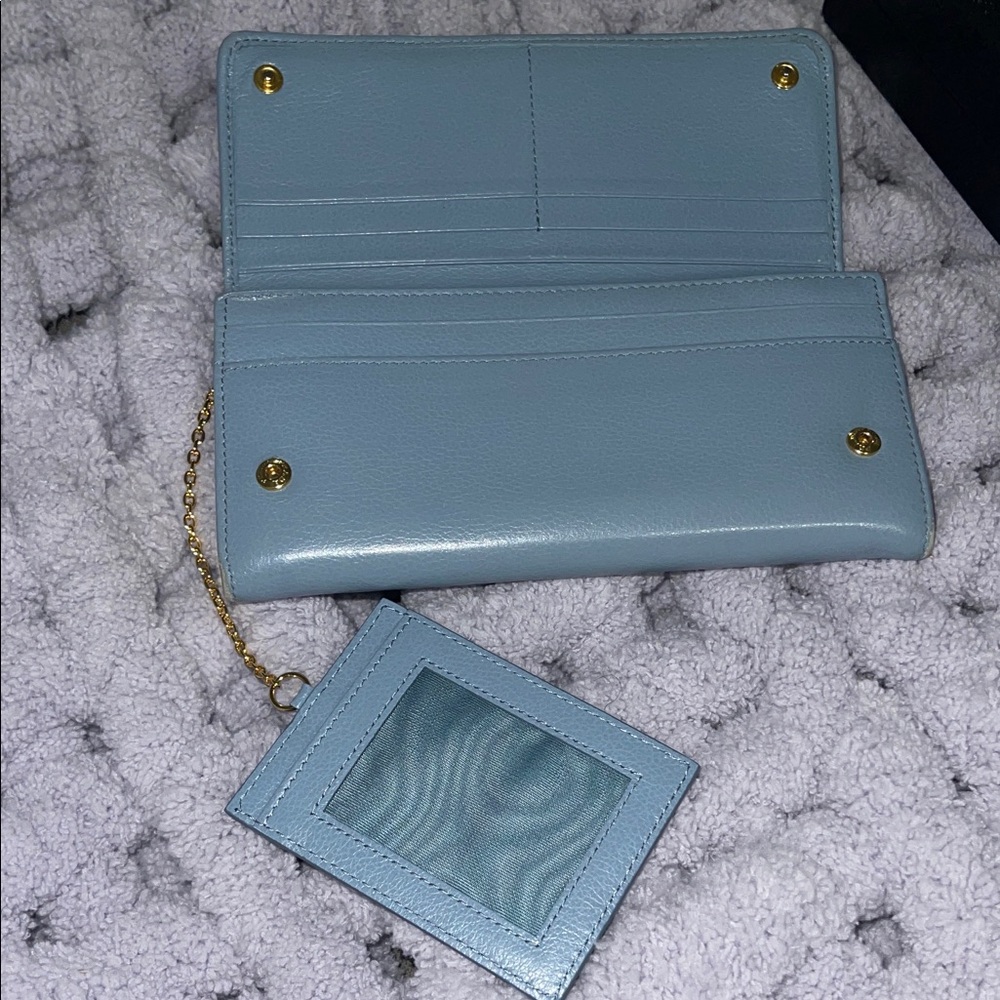 Prada Light Blue Leather Wallet - Picture 4 of 8